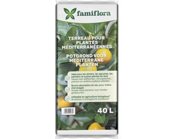 Famiflora Potgrond Mediterrane Planten - 40L - Rijk Aan Voeding - Voor Olijfbomen, Lavendel & Citrus - Luchtig & Voedzaam