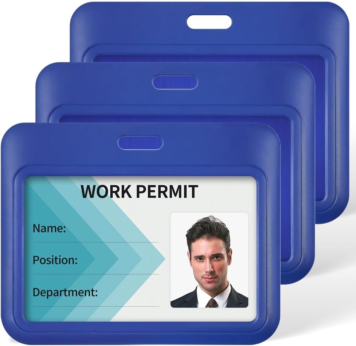 ID Badge Houder - Pasjeshouder Beschermer - Kantoor School - Snelle Toegang - 85 x 55 cm - Blauw
