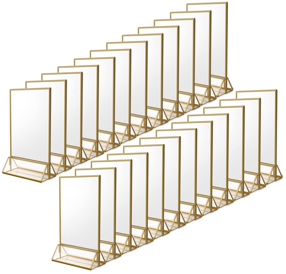 Tafel Nummer Houders - Genummerde Kaarten - Feestelijke Tafels - Set van 25 - 4x6 Inch - Goud