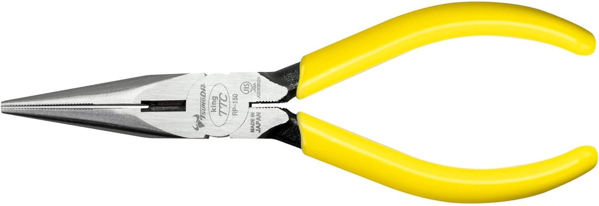 Precisie Naaldneustang - Fijne Punt Tang - Kleine Onderdelen Vastpakken - Duurzaam Gesmeed Staal - 155 cm - Geel