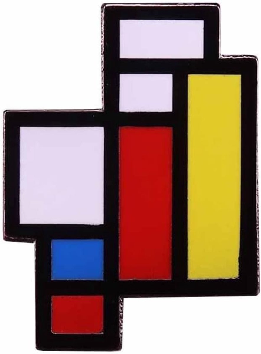 Kunst Broche - Abstracte Badge - Decoratie Accessoire - Emaille Kleurblok - 5 x 3 cm - Multicolor