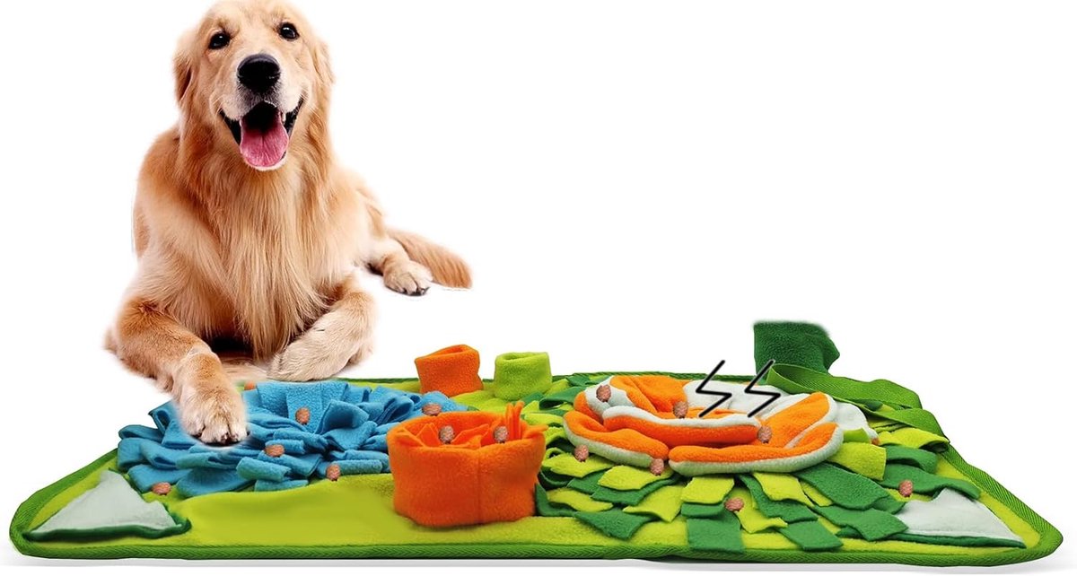 Honden Snuffelmat - Voermat Puppy - Neuswerk Training - Stimuleert Natuurlijke Vaardigheden - 21 x 19 cm - Lichtblauw
