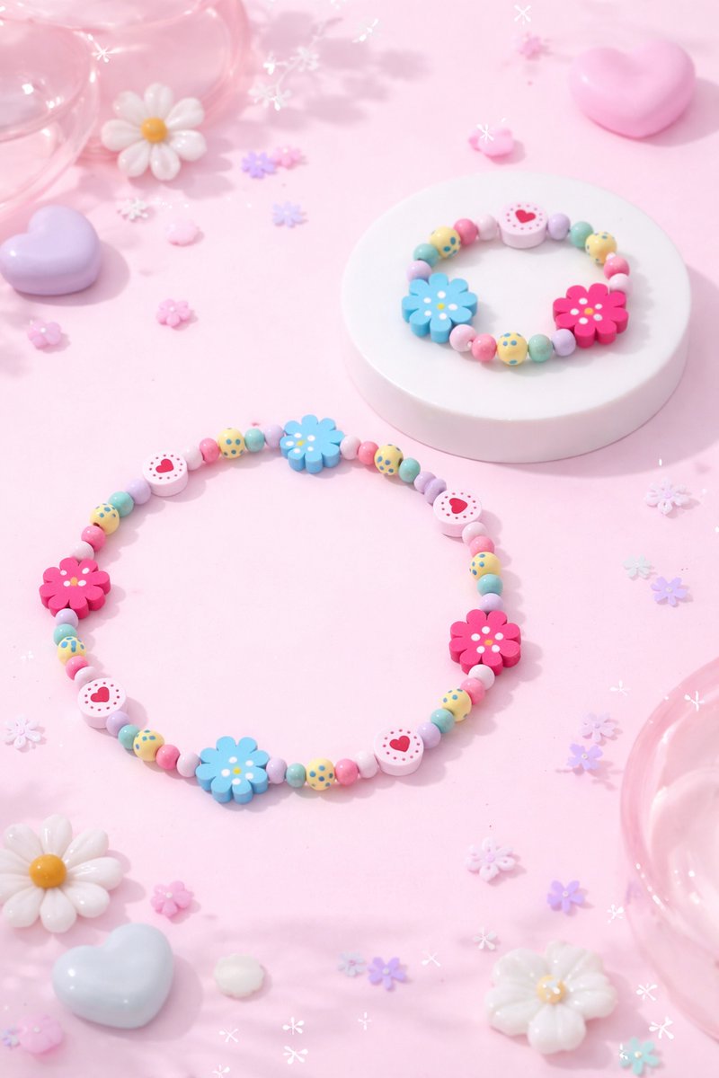 Kralenketting bloem - kinderketting - kralen ketting -meisjes ketting -kinder armband