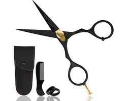 ONTAKI Premium Japanse Stalen Baard- & Snorren Schaar (5.5) Zwart