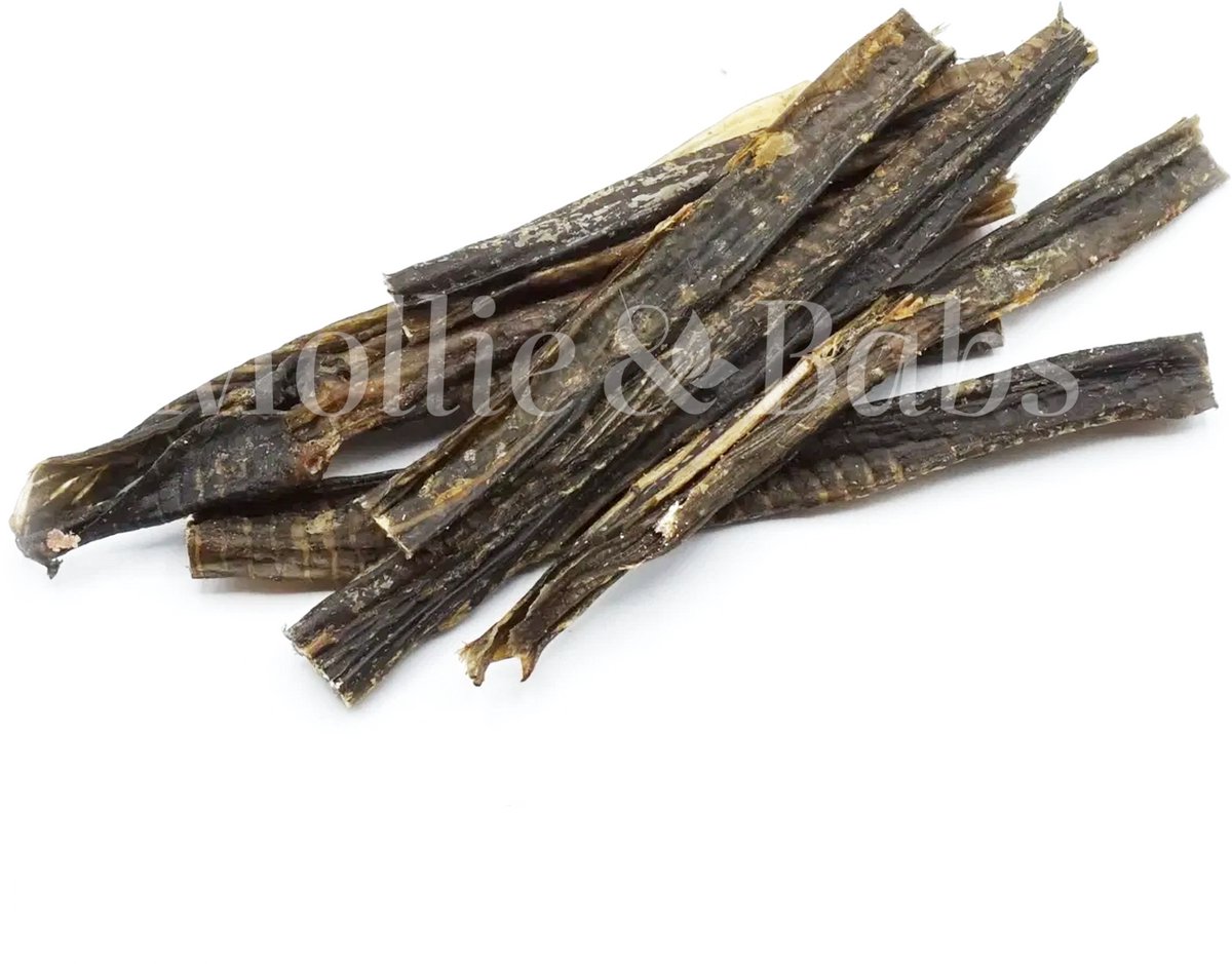Mollie & Babs - Gedroogde Meervalhuid - Hondensnacks - Kauwsnack - Gedroogde Vis - 100% Meerval - 100% Natuurlijk - Hypoallergeen - 200 gram