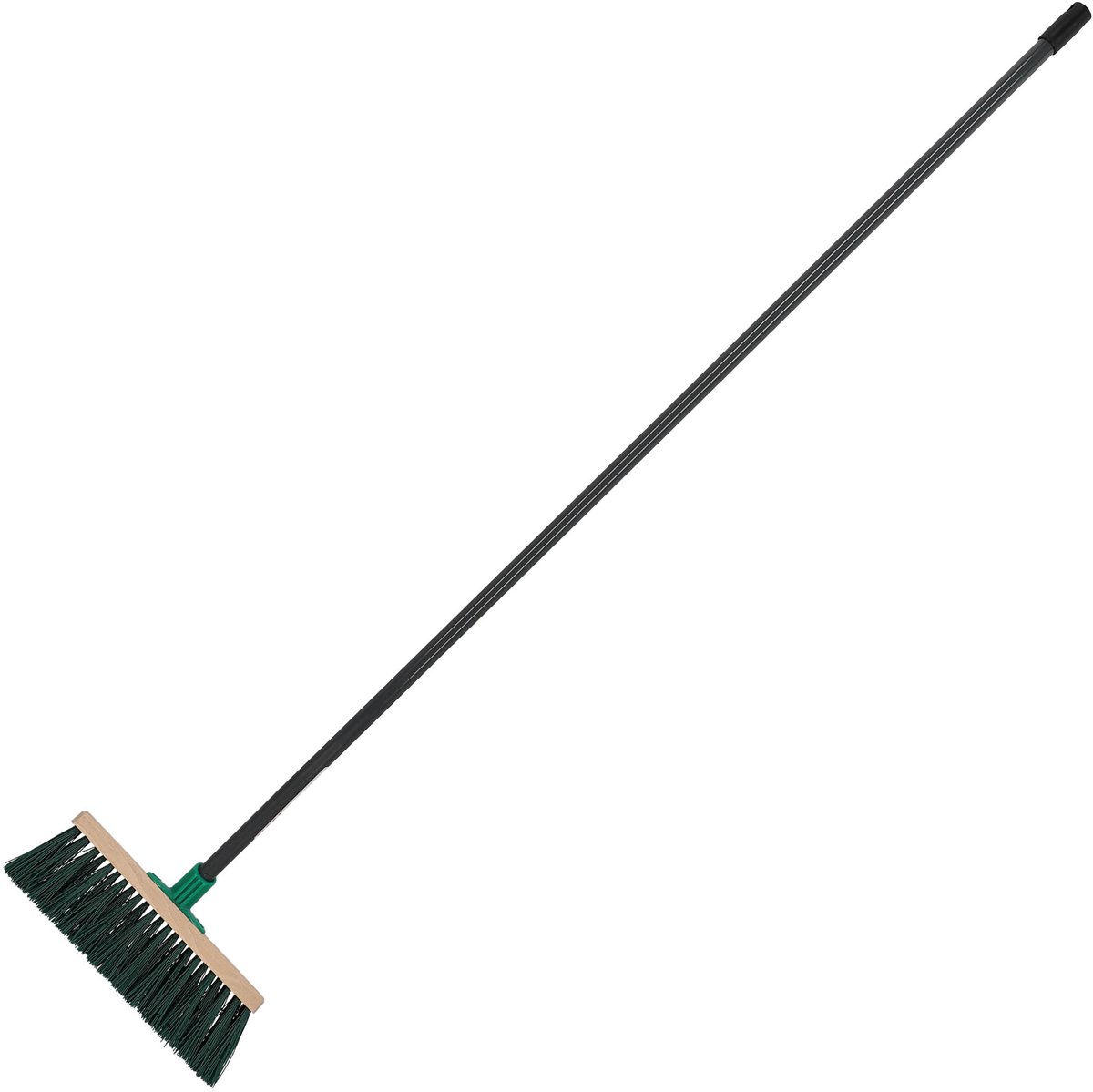 KOTARBAU® Straatbezem, Veegbezem, Tuinbezem, Beukenhout, 30 cm, Groen, Buitenbezem, Harde Veegbezem, Houten Straatbezem, met Metalen Steel