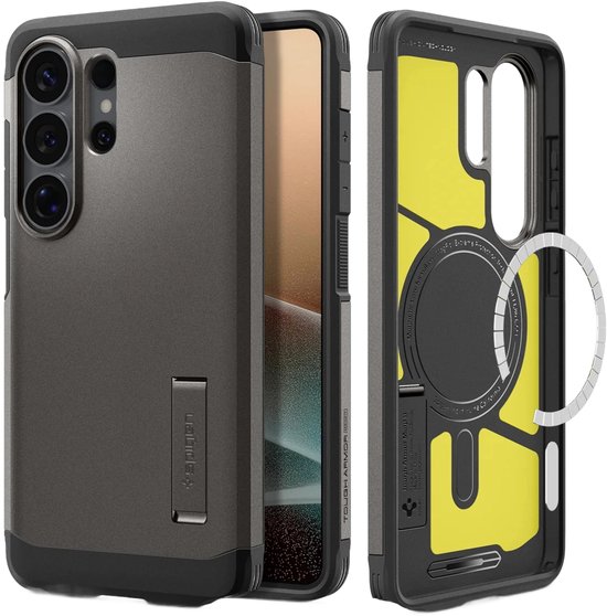 Schokbestendige Tough Armor backcover hoes met kickstand en draadloos opladen voor Samsung Galaxy S26 Ultra