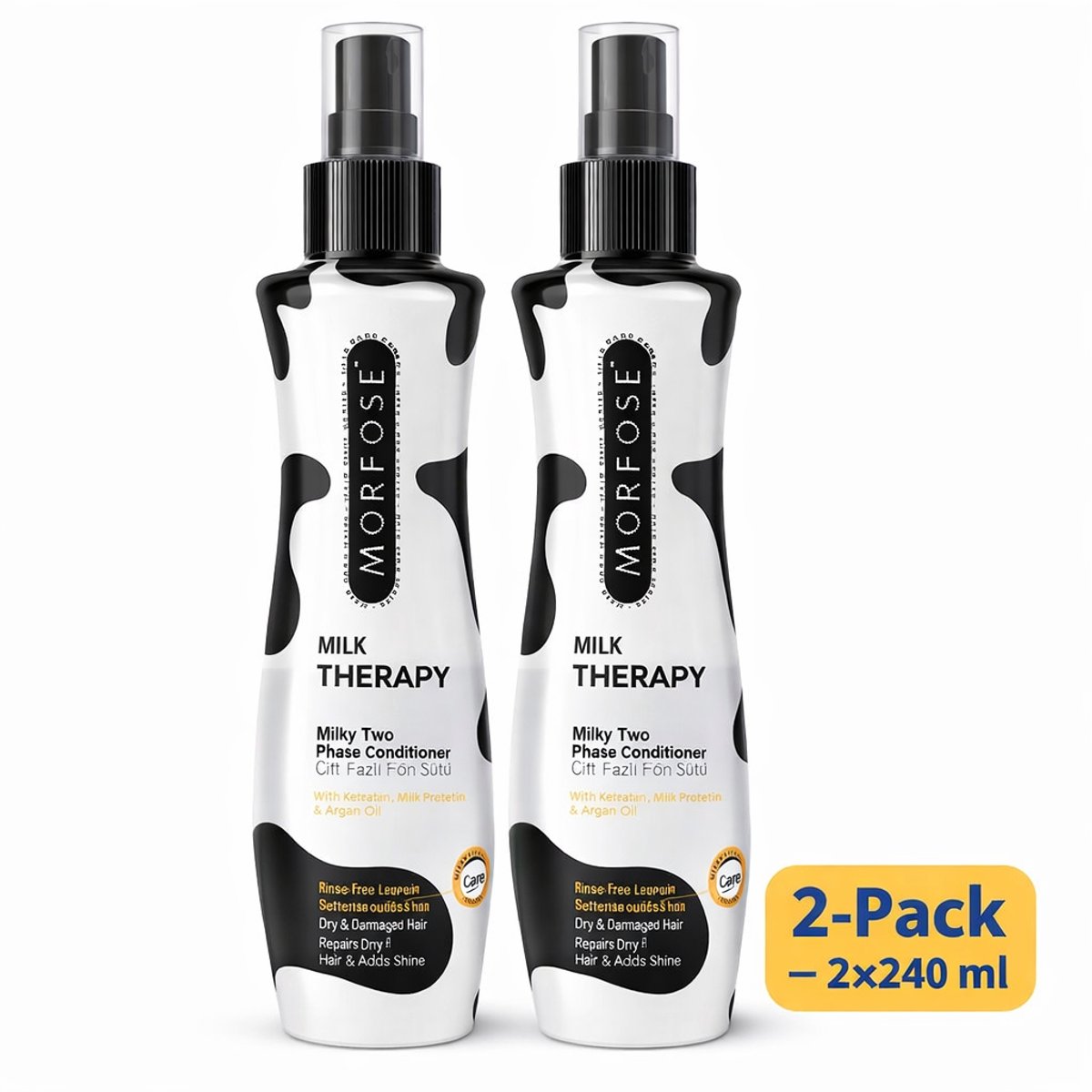 Morfose Milk Therapy Two Phase Conditioner Spray – 2-Pack (2×240 ml) – Leave-In – Droog & Beschadigd Haar