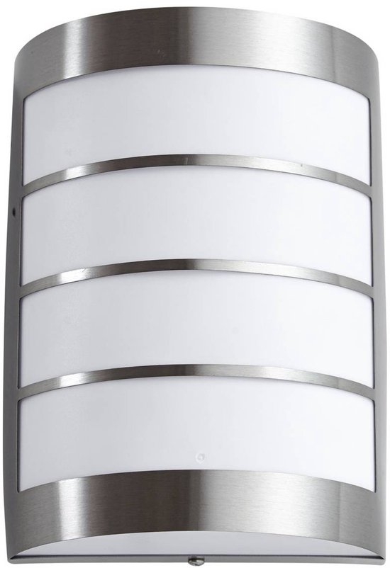Lindby - Applique d'extérieur - 1lumière - acier inoxydable, polycarbonate - H: 20 cm - E27 - Acier inoxydable, blanc
