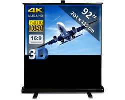 Vloerscherm 92" (234 cm) - 204 x 115 cm - 16:9 - Floor Pull Up - draagbaar/mobiel - beamer scherm