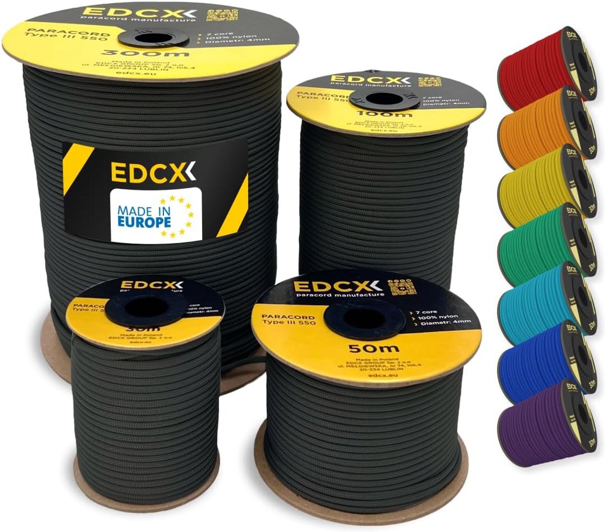Sterk Nylon Paracord 550 Touw - 4mm Dikte, 100 Meter - Type III Valstrik voor Outdoor en Knutselen