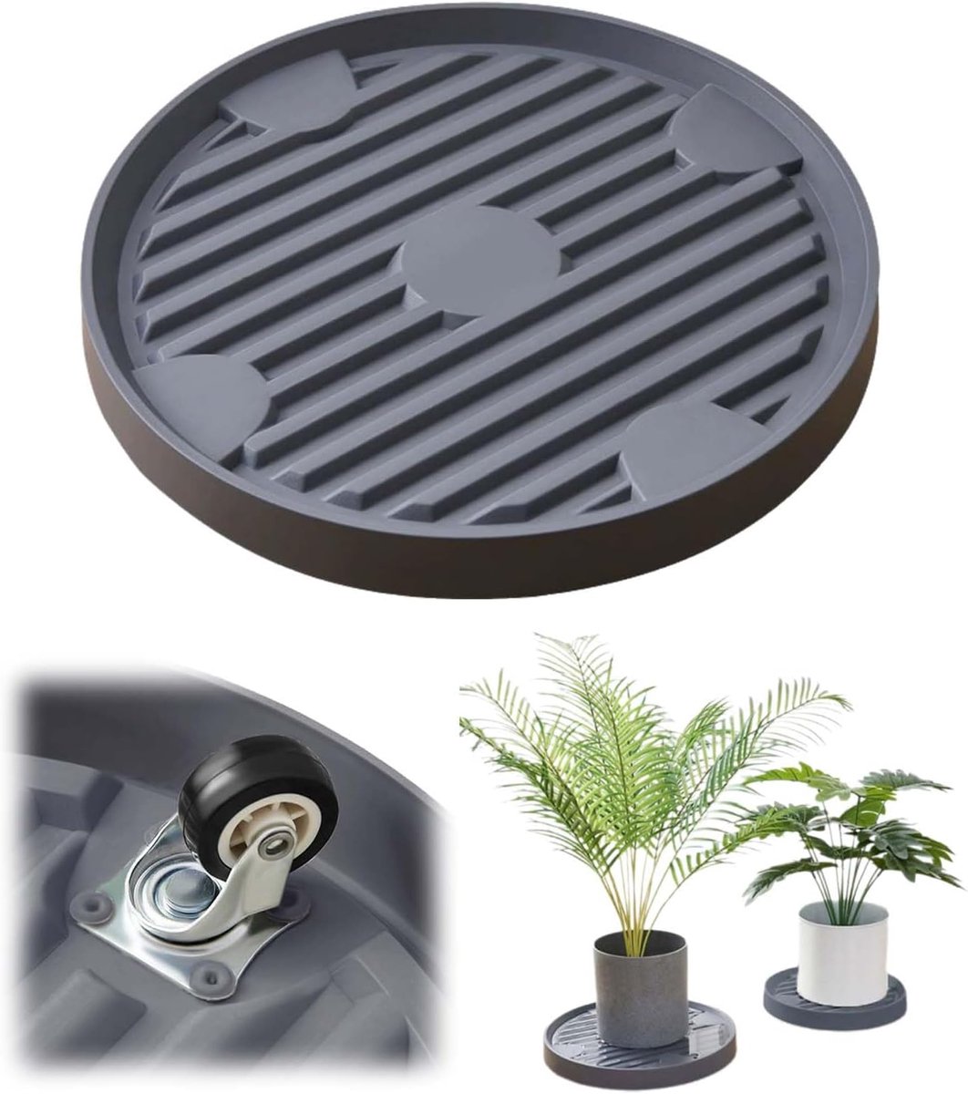 Plantentrolley op wieltjes - plantenonderzetter - Plantentrolley - Voor binnen en buiten - draagvermogen tot 120 kg - Grijs - 22 cm - van Imperatoris