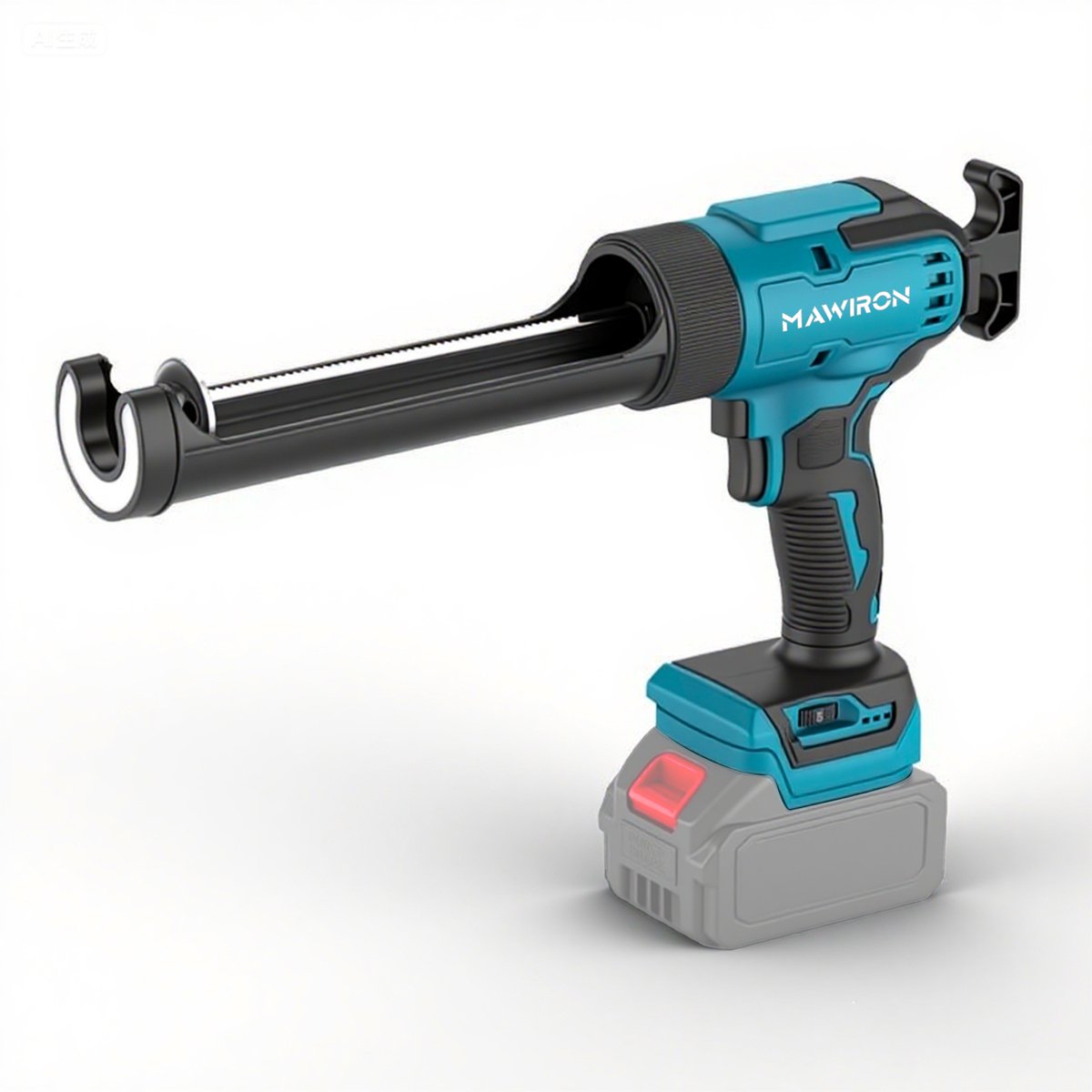 Kitpistool, druppelvrij elektrisch kitpistool met 200 kg stuwkracht, draadloos siliconenkitpistool met constante doorstroomtechnologie, lichtgewicht kitpistool met LED-verlichting (batterij niet inbegrepen)
