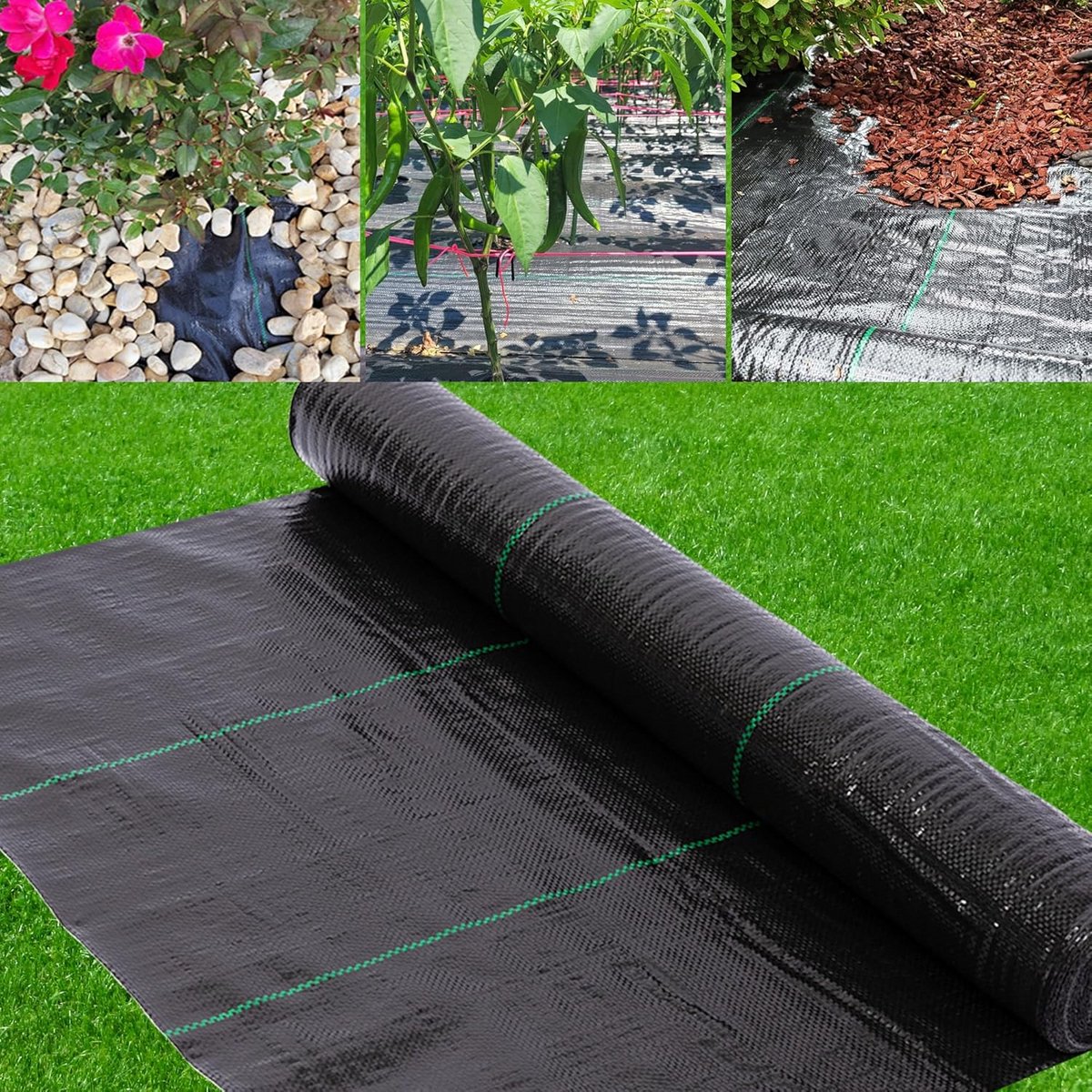 Zwaar Onkruidbarrièredoek 1,8m x 30m voor Landschapsarchitectuur en Tuinbouw