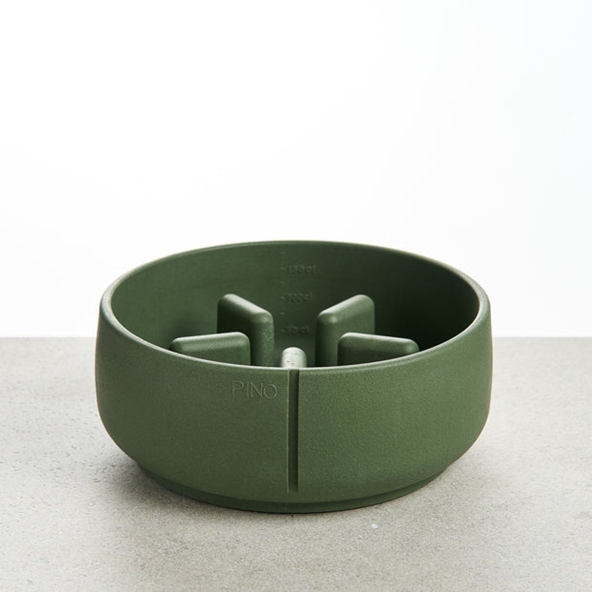 PINO Sandstone Hondenvoerbak Slowfeeder (anti-schrok) - Groen (Crocodile Green) - Large ⌀21cm - 1700ml