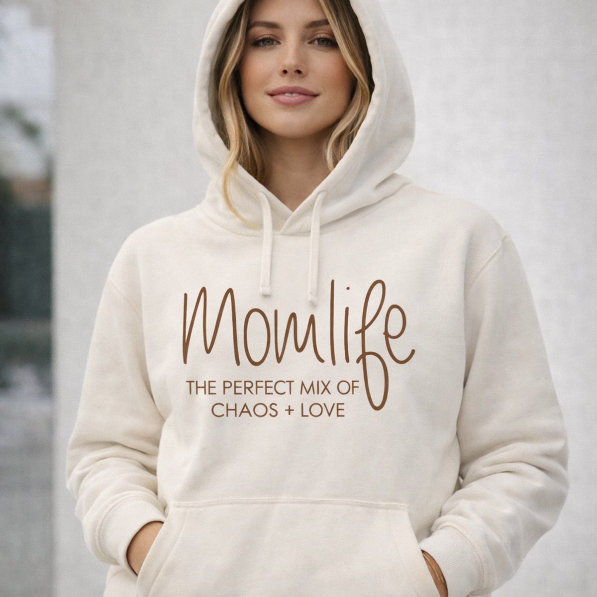 Dames hoodie voor Mama-momlife the perfect mix of chaos and love-Trui met capuchon-Maat XL