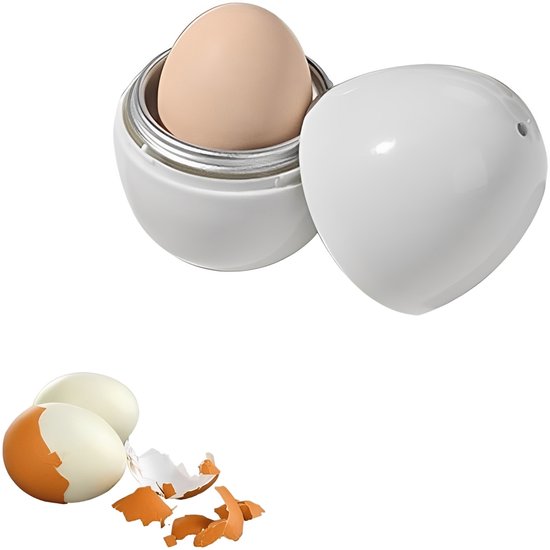 Eierstoompan - Eierkoker - eierkoker magnetron - Apparaat voor het koken van eieren - Voor het koken van 1 ei - PP - Wit