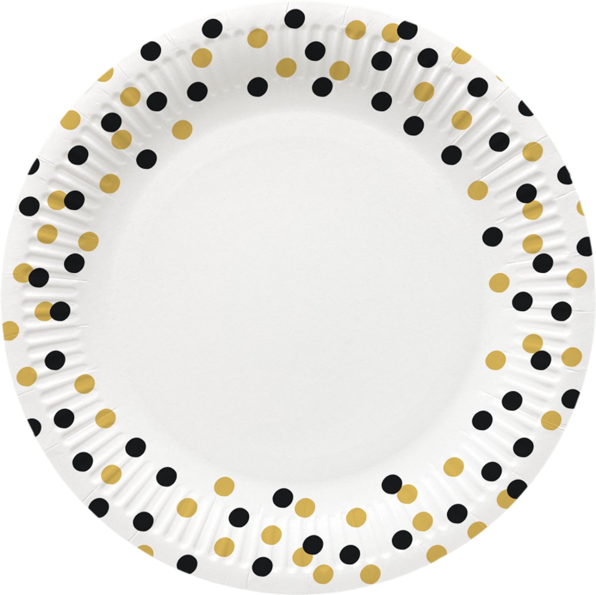 PAW - Papieren bordjes - 23 cm - Confetti Gold-black