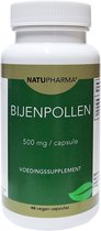 Natupharma Bijenpollen voedingssupplement, 90 vegan capsules, 500 mg per capsule.