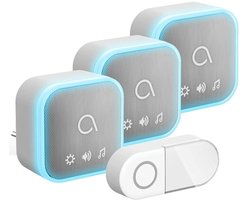 Avidsen 102512-3 Sona-T Plug-In draadloze deurbel met 3 ontvangers voor stopcontact