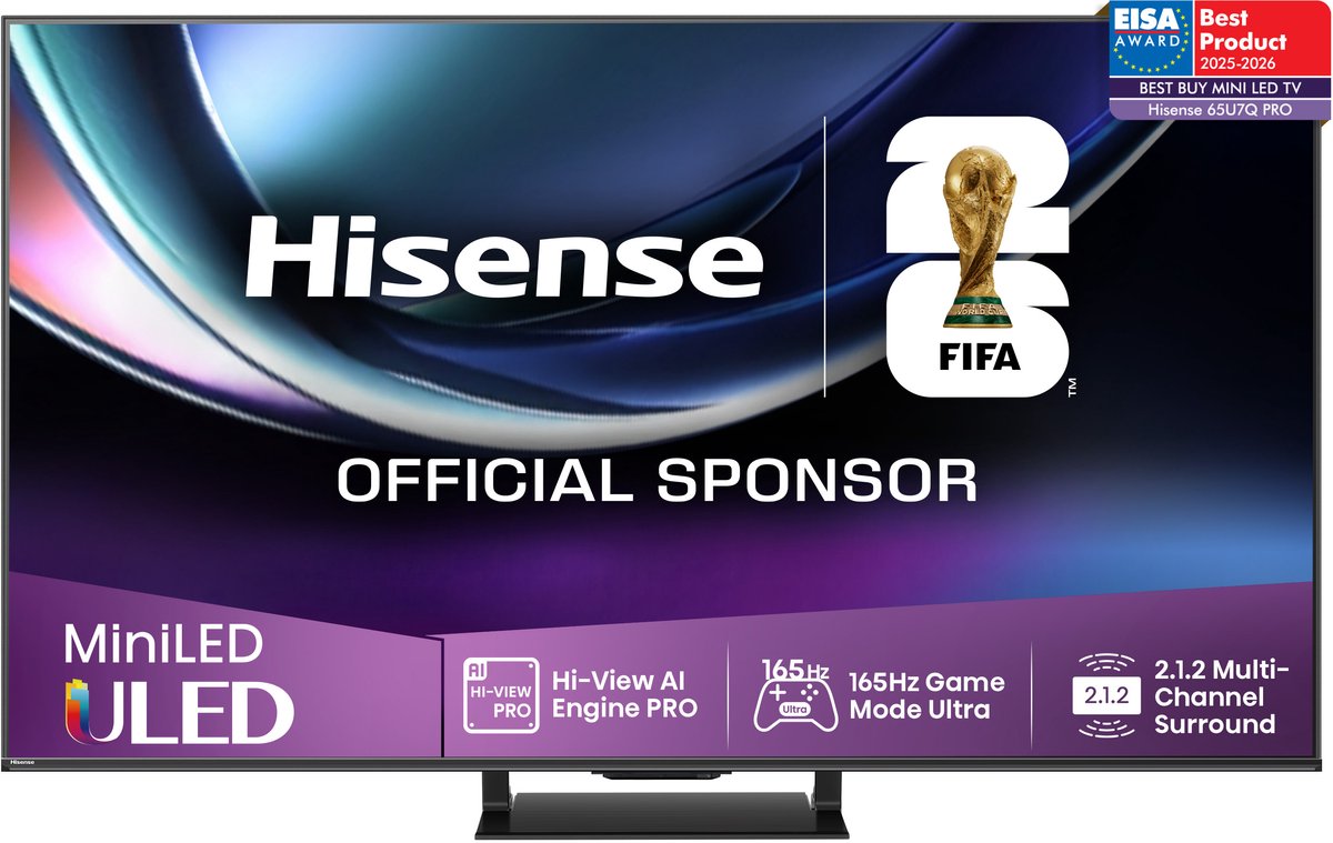 Hisense 65U7Q PRO 65 inch 4K MiniLED TV - Hisense - €1.050,38