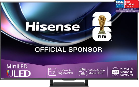 Hisense 65U7Q PRO 65 inch 4K MiniLED TV - Hisense - €929,00