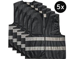 Mexxo Veiligheidshesje zwart - set van 5 - one size - reflecterend - 100% polyester