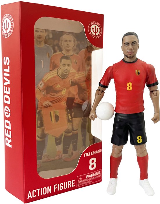 Megableu - Rode Duivels - Figurine d'action 20 cm - Youri Tielemans - Figurine de Voetbal avec Membres Articulés