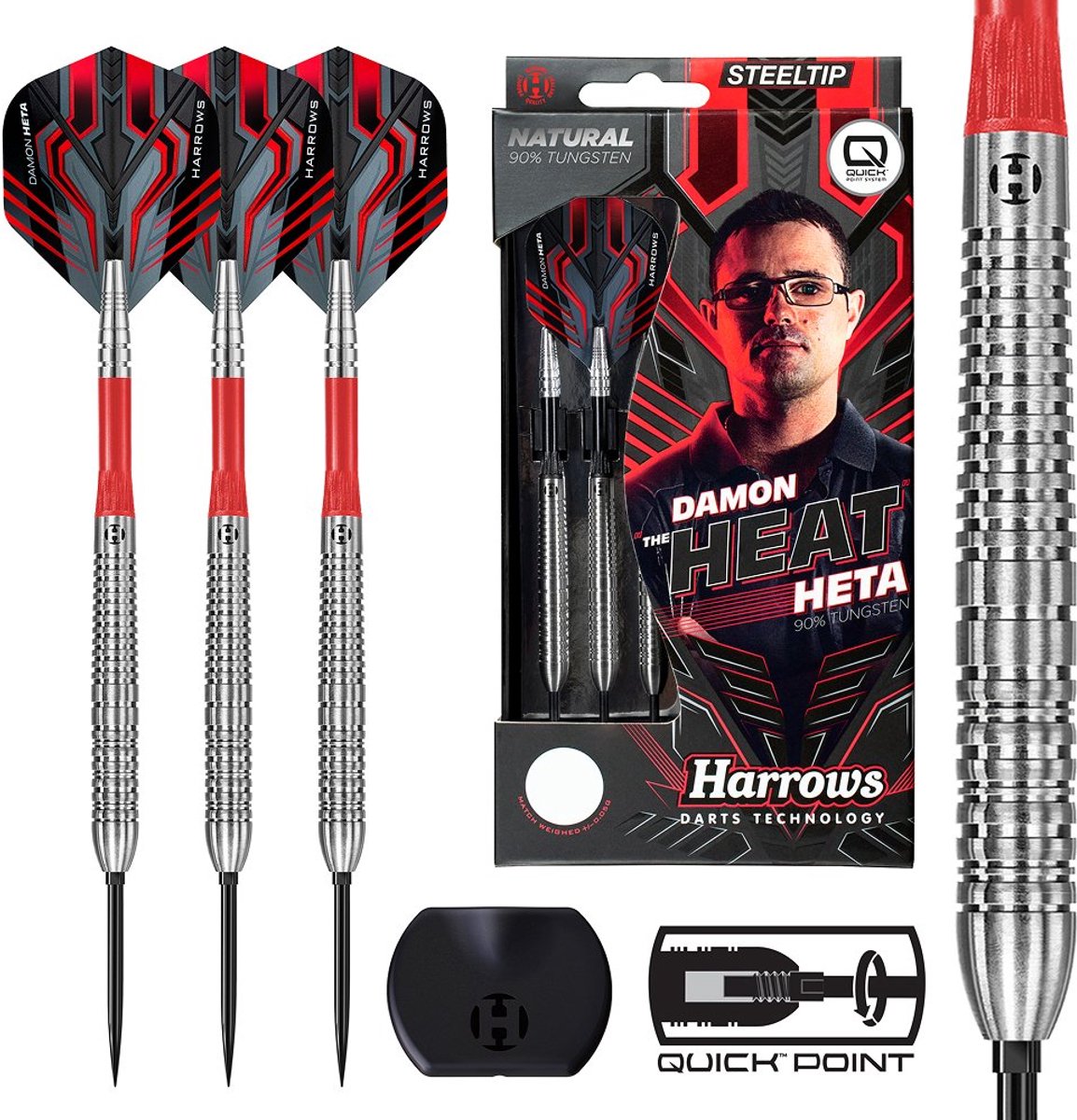 Damon Heta Natural 90% Tungsten 23Gr Quick Point- Harrows Darts