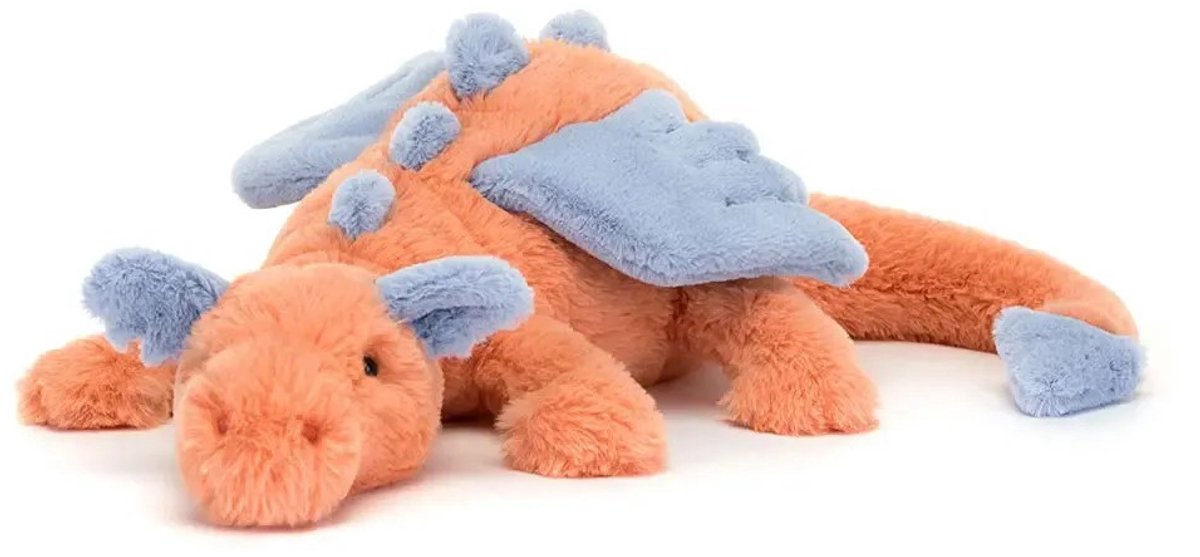 Kraftverdia Pluche Knuffel - Draakkussen Drake Knuffel - 50cm - Schattig en Rustgevend - Sknuffel Dino Speelgoed- Koraalrood