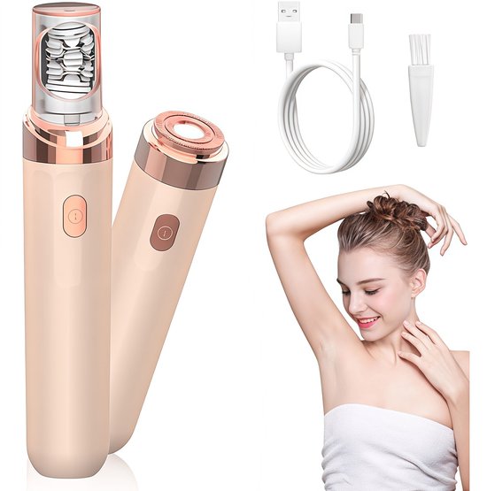 Epileerapparaat dames - Epilator Gezicht - Elektrische ontharingsapparaat - 2-in-1 ontwerp - Oplaadbaar - LED-lampje - Pijnloos - Compact - Gezicht - Kin - Bovenlip - Vrouwen