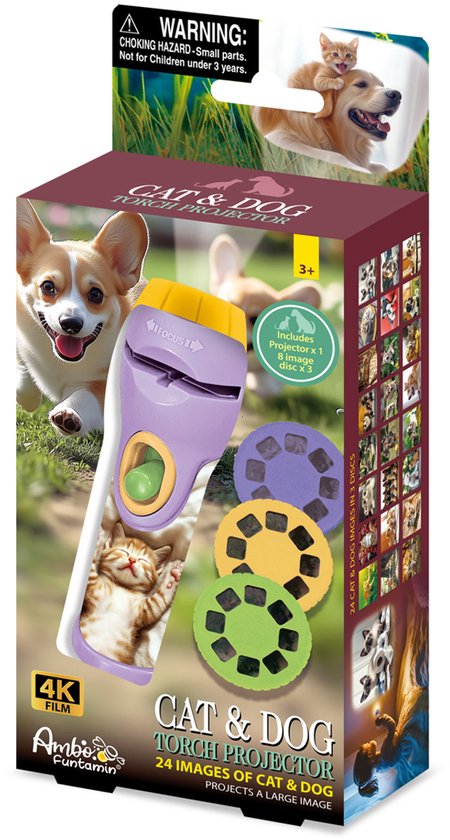 Ambo projector lamp speelgoed - katten en honden - educatief licht.