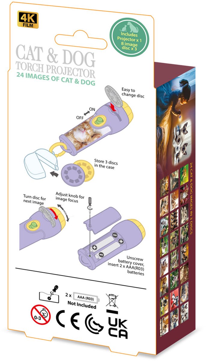 Ambo projector lamp speelgoed - katten en honden - educatief licht. van Merkloos — afbeelding 4
