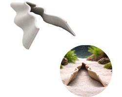 T3D Aquarium Grot met Bodemafscheider – Aquarium Decoratie & Grind Afscheiding – Schuilplaats voor Garnalen en Vissen – Kunststof – Creme kleur – In Nederland Geproduceerd