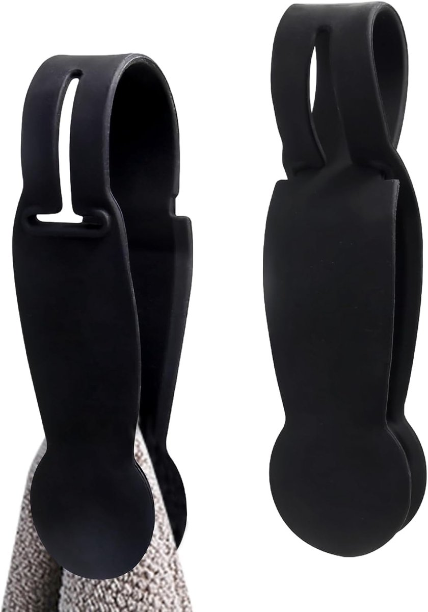 2 stuks reishoedclips, hoedclips voor reistassen, hoedclips voor zonnehoeden, geschikt voor handdoekhouders en handdoekrekken (zwart)