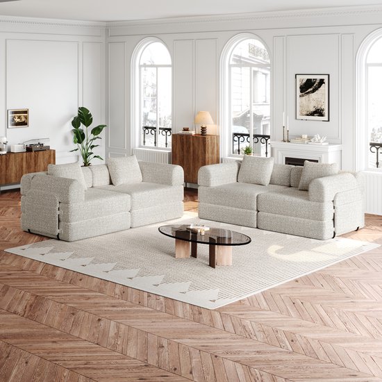 HAUSS SPOLE Canapé-lit - Fonction Deux en Un avec Accoudoir Coffre de Rangement - Modulaire à Placer pour Chambre d'Amis et Studio - Chenille Khaki