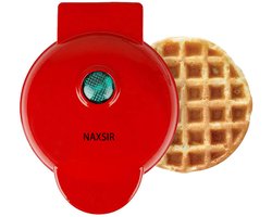 NAXSIR Mini Ontbijtapparaat - Rond wafelmaker / Wafelijzer voor Thuis