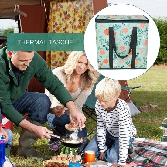 Multifunctionele geïsoleerde tas - voedselisolatiecontainer - verbreed handvat - non-woven stof - grote draagtas - 40 cm x 25 cm x 40 cm - geschikt voor het vervoeren van gebak, drankjes, afhaalmaaltijden, boodschappen, picknicks, enz. — afbeelding 4