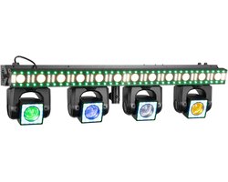 BeamZ ShowBar GO Edge - Moving head bar met 4 moving heads - Met LED bar en stroboscoop - RGBWA