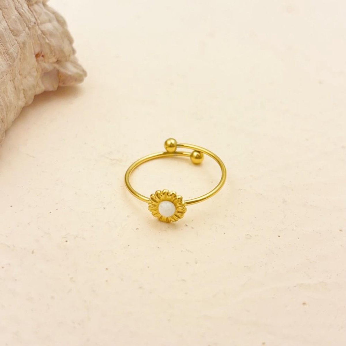 Ring Si Amor Sieraden RW1564-G-W Roestvrij Staal Kleur Goud
