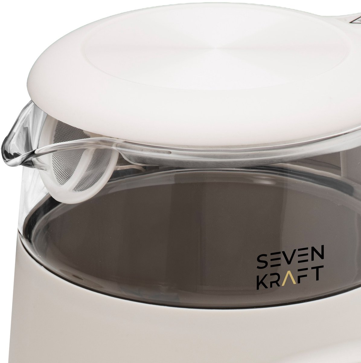 SEVENKRAFT Design Waterkoker 1,7L - Instelbare Temperatuur (40-100°C) - Beige - Waterkoker Retro - Waterkoker met temperatuurregeling- Glas - 2200W — afbeelding 3