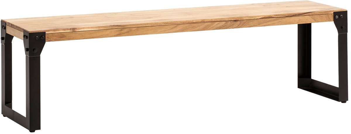 Acacia Eetkamerbank 140x40x45 cm - Industrieel - Keukenbank - Licht goudbruin - Handgemaakt - Maximaal 170 kg draagvermogen