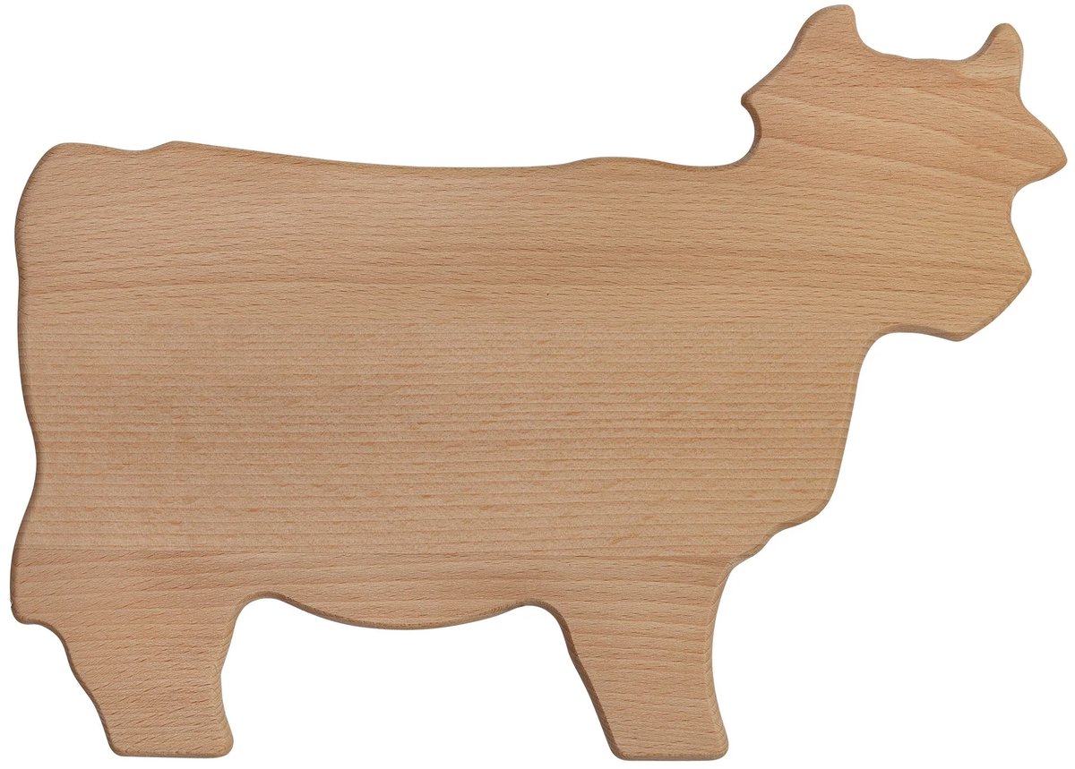 Beukenhouten Serveersnijplank Koe – 30×20 cm – Borrelplank voor Hapjes
