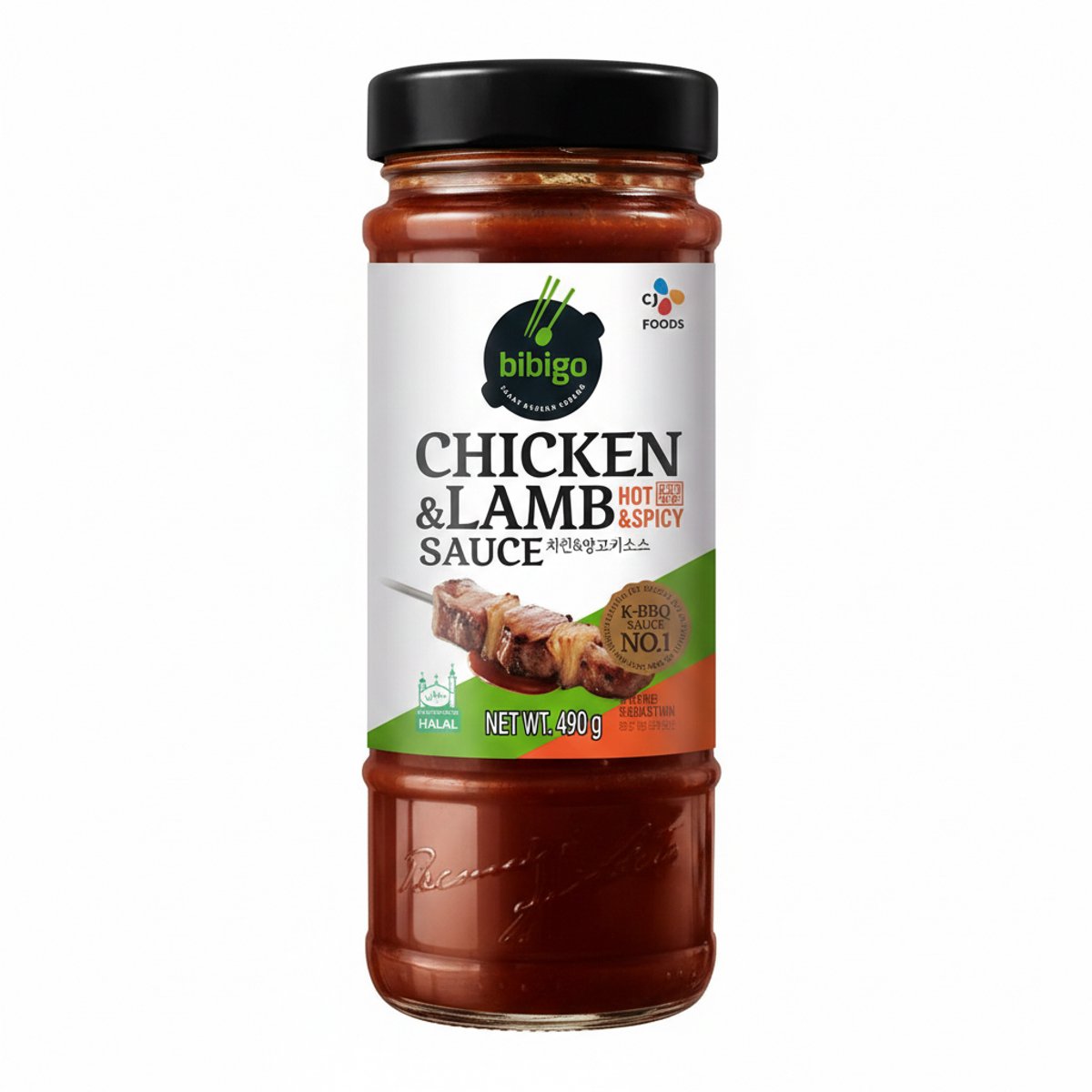 BIBIGO Kip- en Lamsaus Hot & Spicy - 1 x 490 G