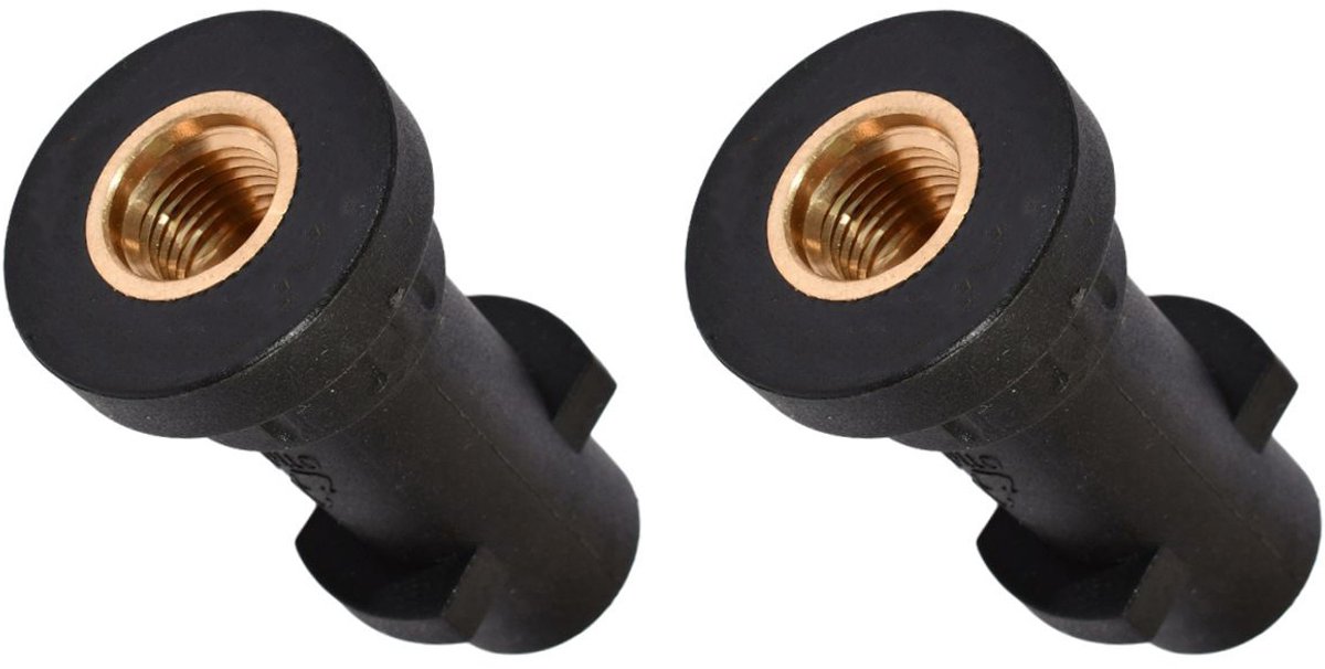 2 stuks adapter - geschikt voor Aquatak 126411396 - Bosch - Kärcher K - Lavor Kew Nilfisk Alto - 126411396 - Bajonetadapter 1/4 inch binnendraad - hogedrukreiniger - geschikt voor huis en tuin K2 tot K7 - bajonetadapter voor spuitlansen M22 x 1.5