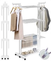 BAUER & MEYER® - Droogrek - Inklapbaar Wasrek - Incl. 20 wasknijpers - Droogtoren - Wastoren - 173 x 75 x 63 cm - Wit