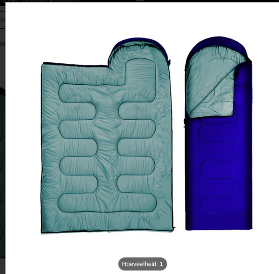 Slaapzak met capuchon, 2-in-1 reisdeken, blauw — afbeelding 2