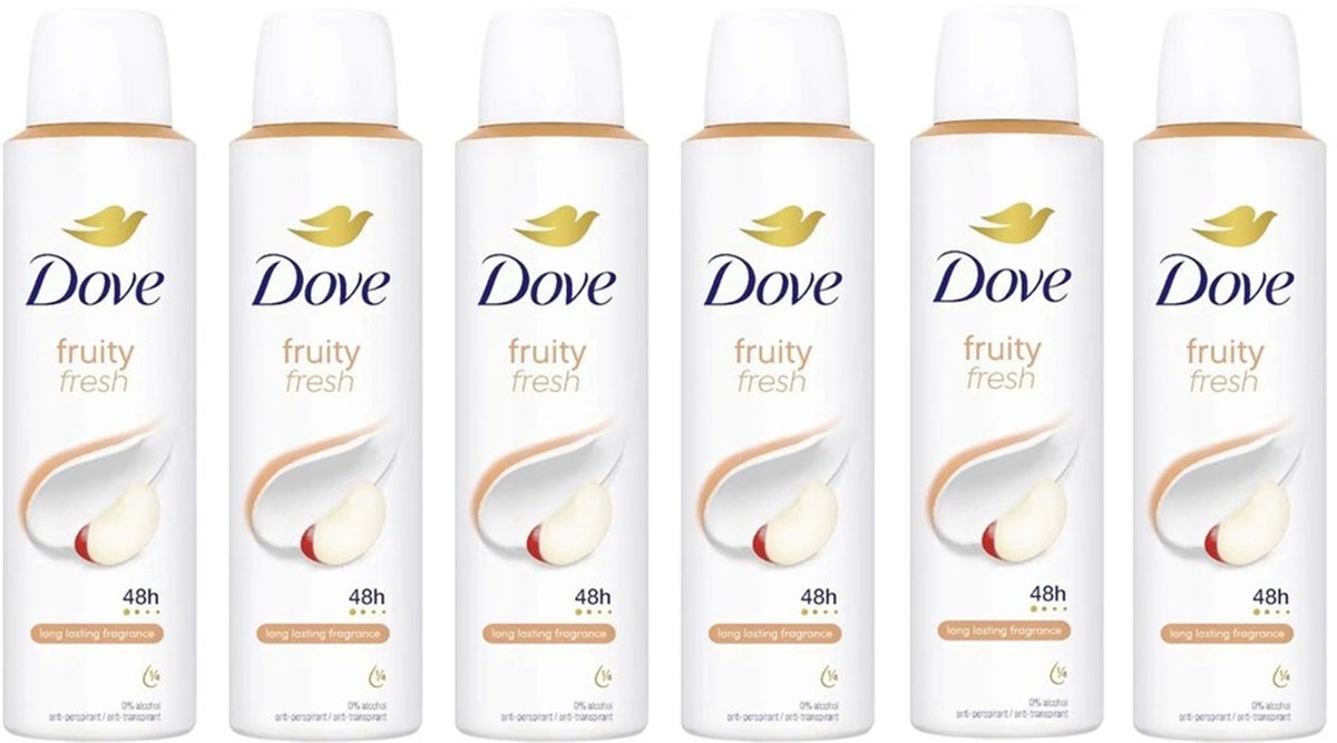 Dove Fruity Fresh Deodorant Spray - 6 x 150 ml
