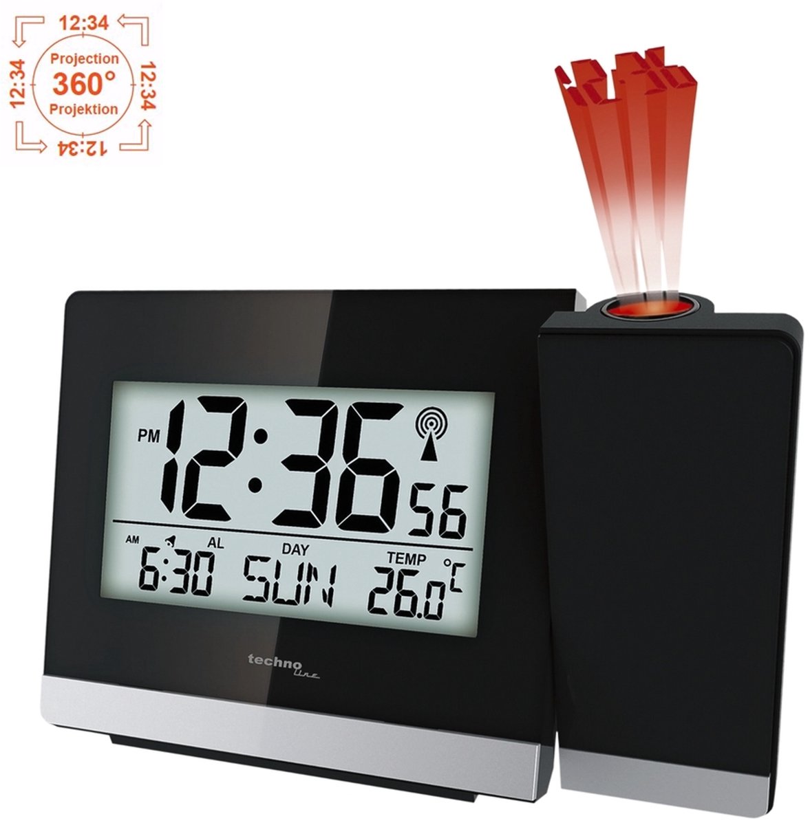 KLOK / WEKKER - projectie - thermometer - 536