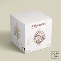 Doos van de Raketpret rammelaar & bijtring in 1, met afbeelding van het speelgoed.